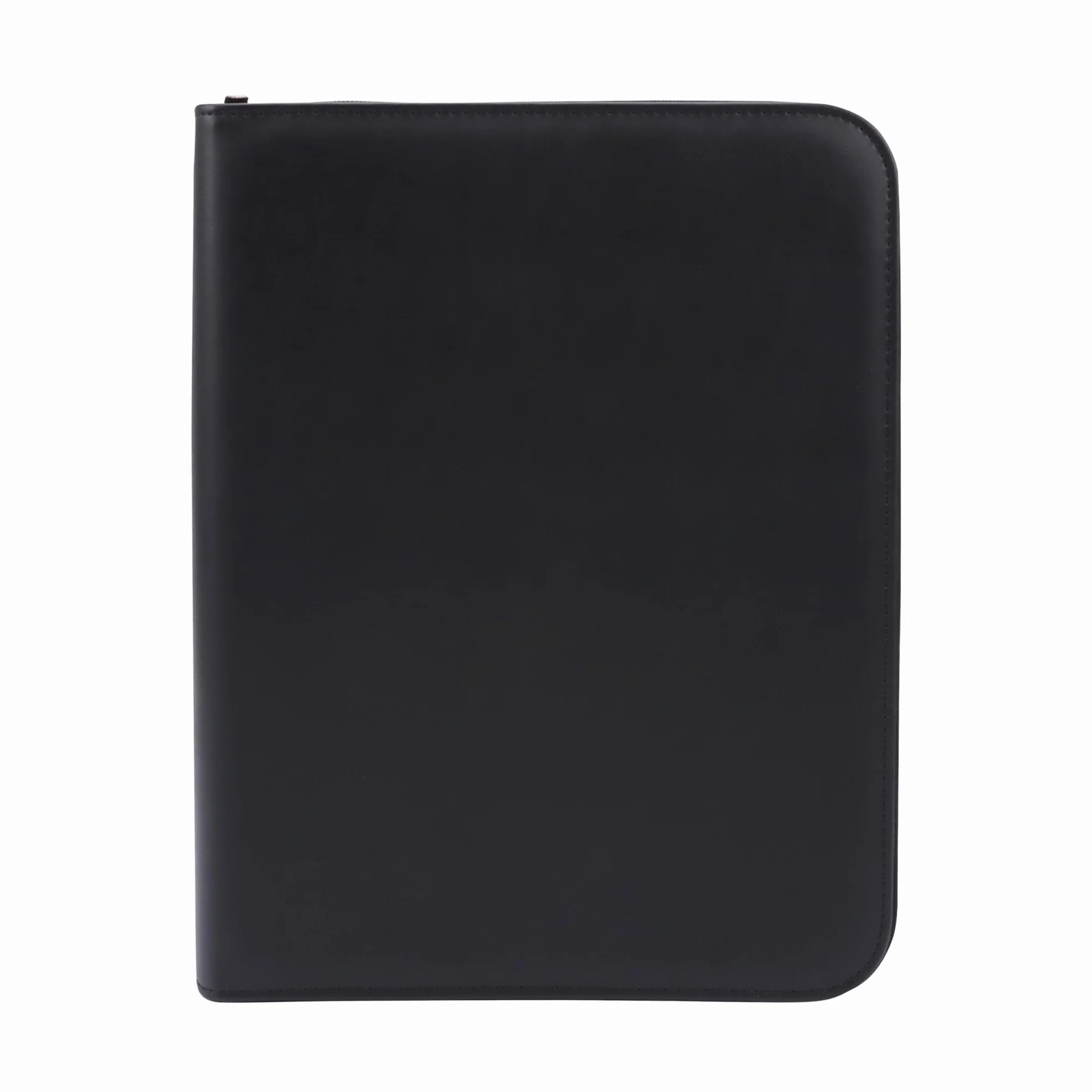 Genie 10742 Cartellina Con Blocco A4 Ad Anelli In Finta Pelle, Chiusura A Lampo, Con Calcolatrice Tascabile E Inserto Porta Penna, Colore: Nero