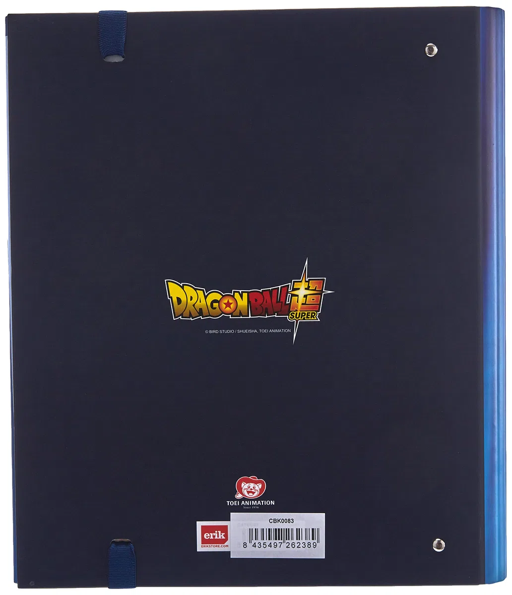 Grupo Erik: Raccoglitore Organizer Dragon Ball | Raccoglitore ad anelli A4 con fogli e divisori, con chiusura elastica, include block di 100 fogli A4, separatori pagine e cartella portadocumenti