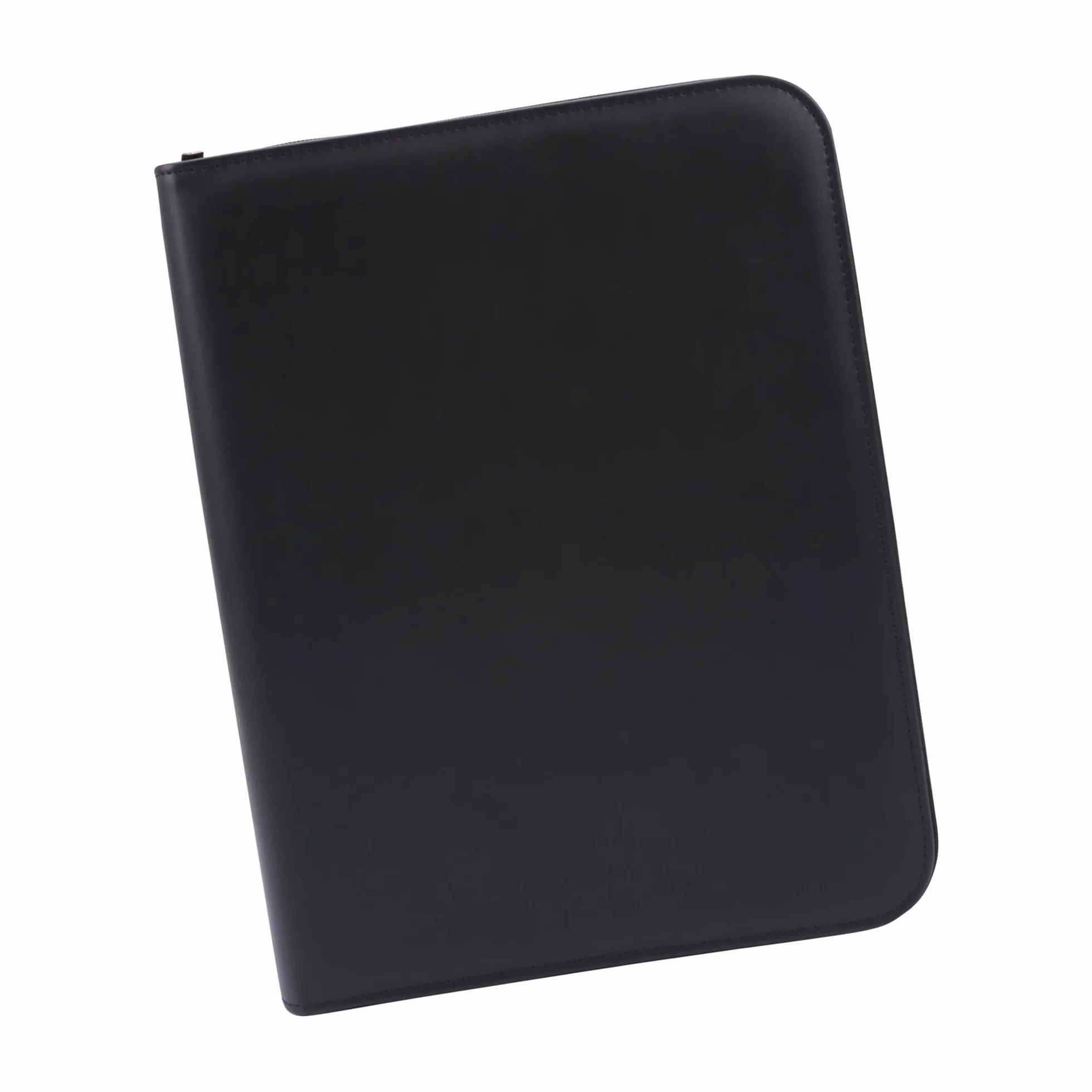 Genie 10742 Cartellina Con Blocco A4 Ad Anelli In Finta Pelle, Chiusura A Lampo, Con Calcolatrice Tascabile E Inserto Porta Penna, Colore: Nero