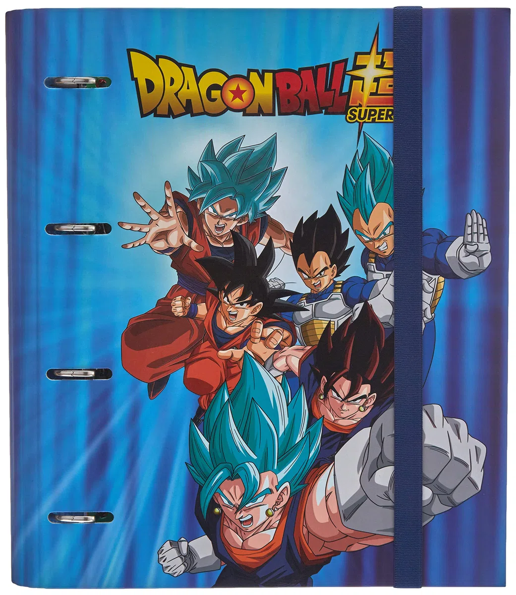 Grupo Erik: Raccoglitore Organizer Dragon Ball | Raccoglitore ad anelli A4 con fogli e divisori, con chiusura elastica, include block di 100 fogli A4, separatori pagine e cartella portadocumenti