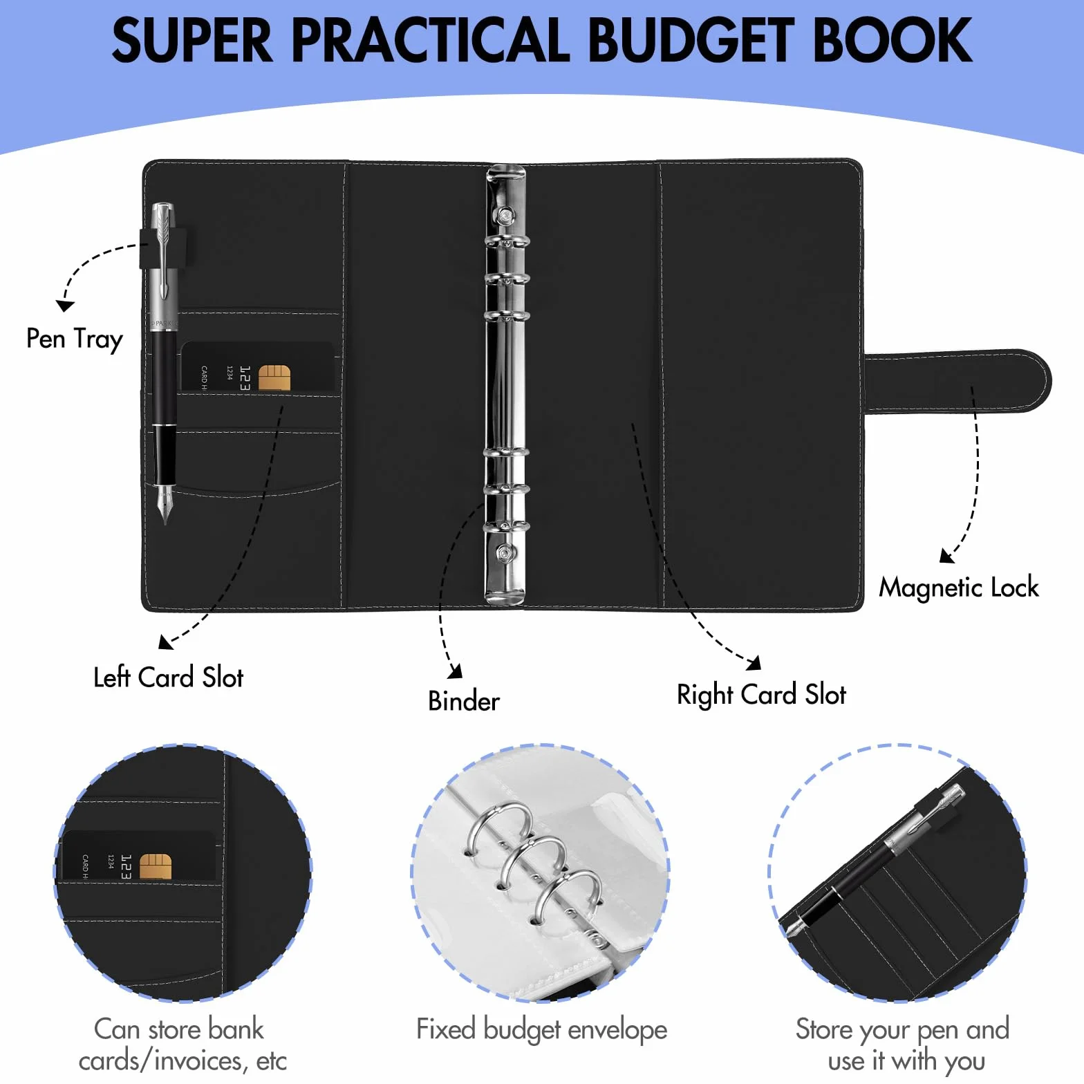 Budget Planner, Raccoglitore per Sfide Da 100 Buste, A5 Raccoglitore per Risparmiare Denaro Con Buste per Contanti Con 25 Fogli Di Budget,Agenda Risparmio per La Persona E La Famiglia