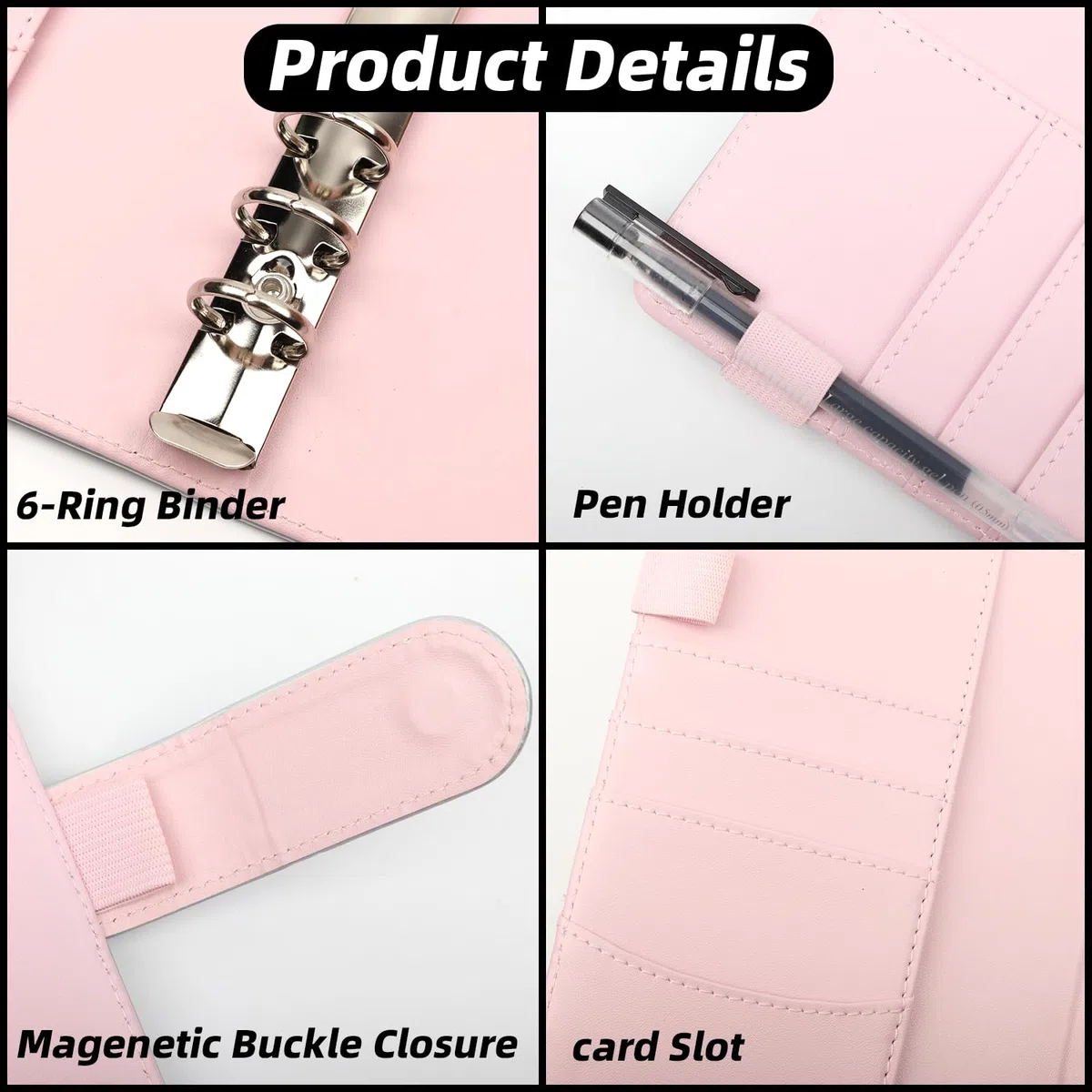 A6 Binder Budget - Taccuino per la gestione finanziaria, con 8 tasche per rilegatura, 12 fogli di budget, 2 adesivi per la categoria di budget e risparmio (laser argento)