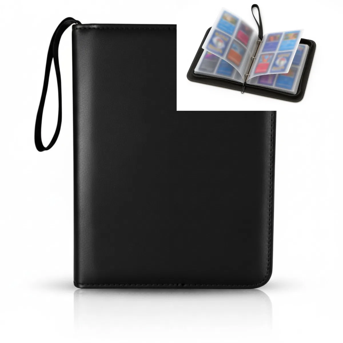 Trading Card Binder - 60 Pages To Store 480 Cards With Unique Illustrated Hard Cover - Card Storage Game, Collection, Exchange