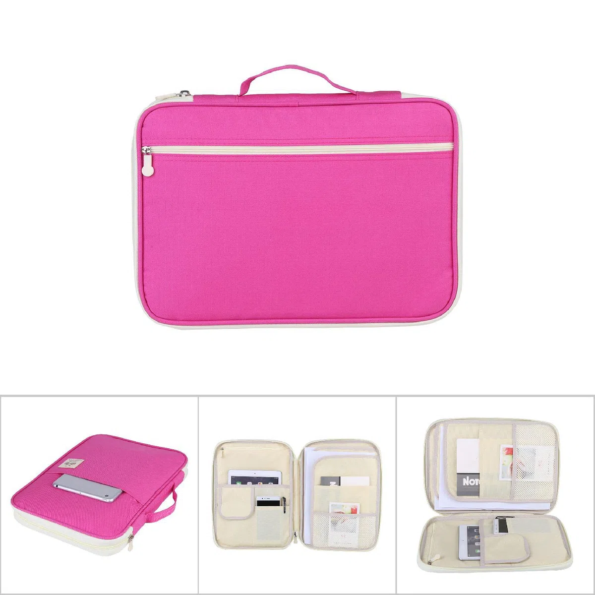 Borsa Portadocumenti A4 Viola, Organizer Multitasche, Impermeabile, Perfetta per Viaggi di Lavoro, Robusto Tessuto Oxford, Contiene Documenti A4 (#03)