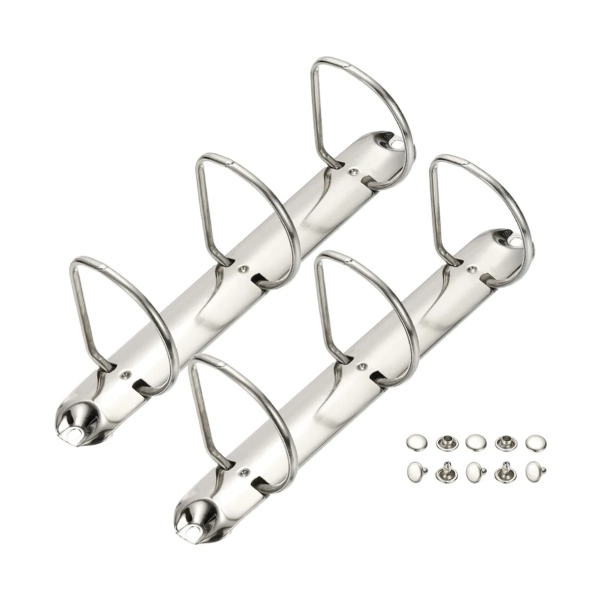 PATIKIL A5 Meccanismi Raccoglitori Anelli 3 Fori, 2 Set Anelli D Sostitutivi 1.97" Raccoglitori Planner Legatura Sciolti Organizzatori Accessori Cartelle Archiviazioni Fai, 26mm Argento