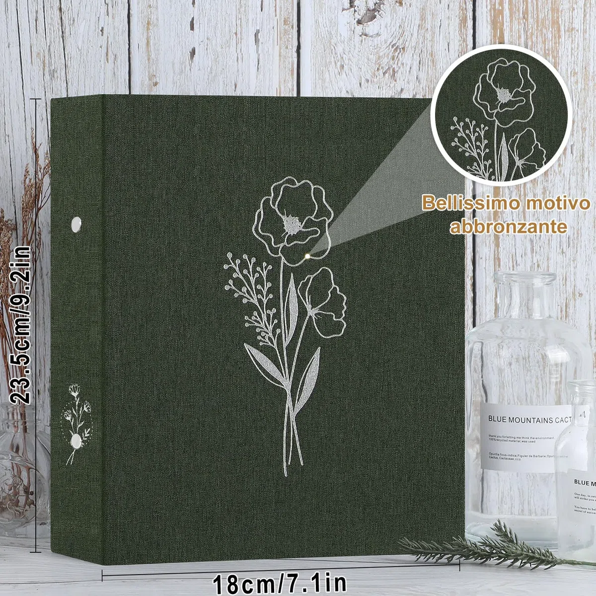 Lanpn Raccoglitori Estetici A5 a 2 Anelli 2 Confezioni, Copertina Rigida in Lino Piccoli Anelli Rotondi Portafoto Cartelle Portadocumenti Agenda Adatto per Carta A5 per Ufficio Scuola Journaling
