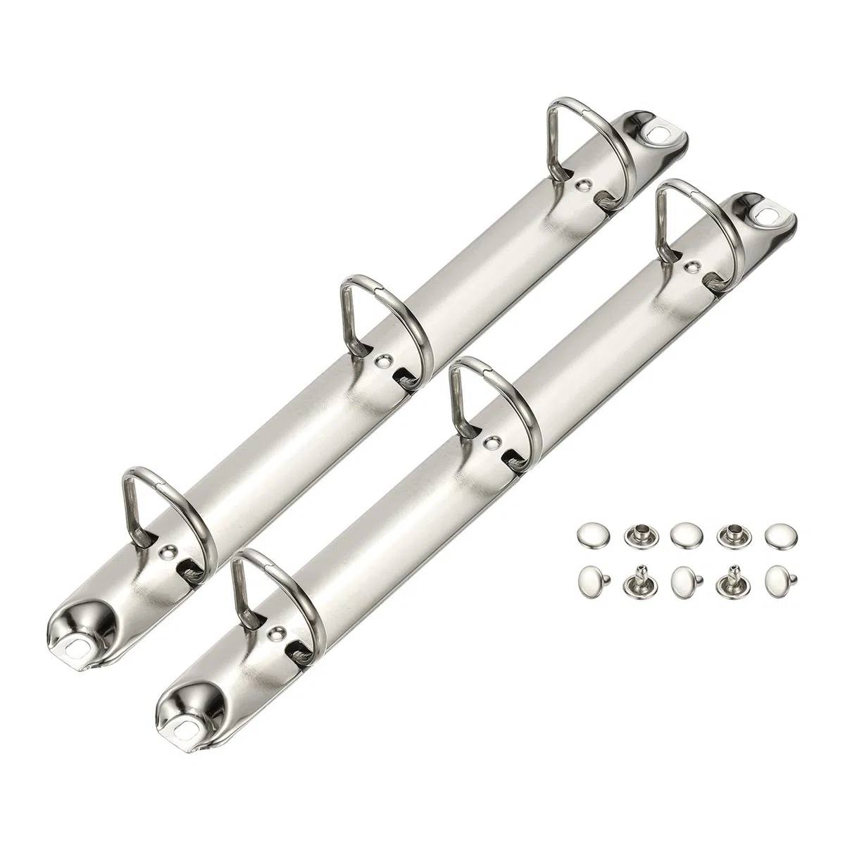 PATIKIL A5 3 Anelli Meccanismi Raccoglitori, 2 Set 0.79" D-Ring Sostituzione Raccoglitore Planner Spina Legatoria Fogli Sciolti Organizzatori DIY Archivio Cartelle Accessori, 20mm Argento