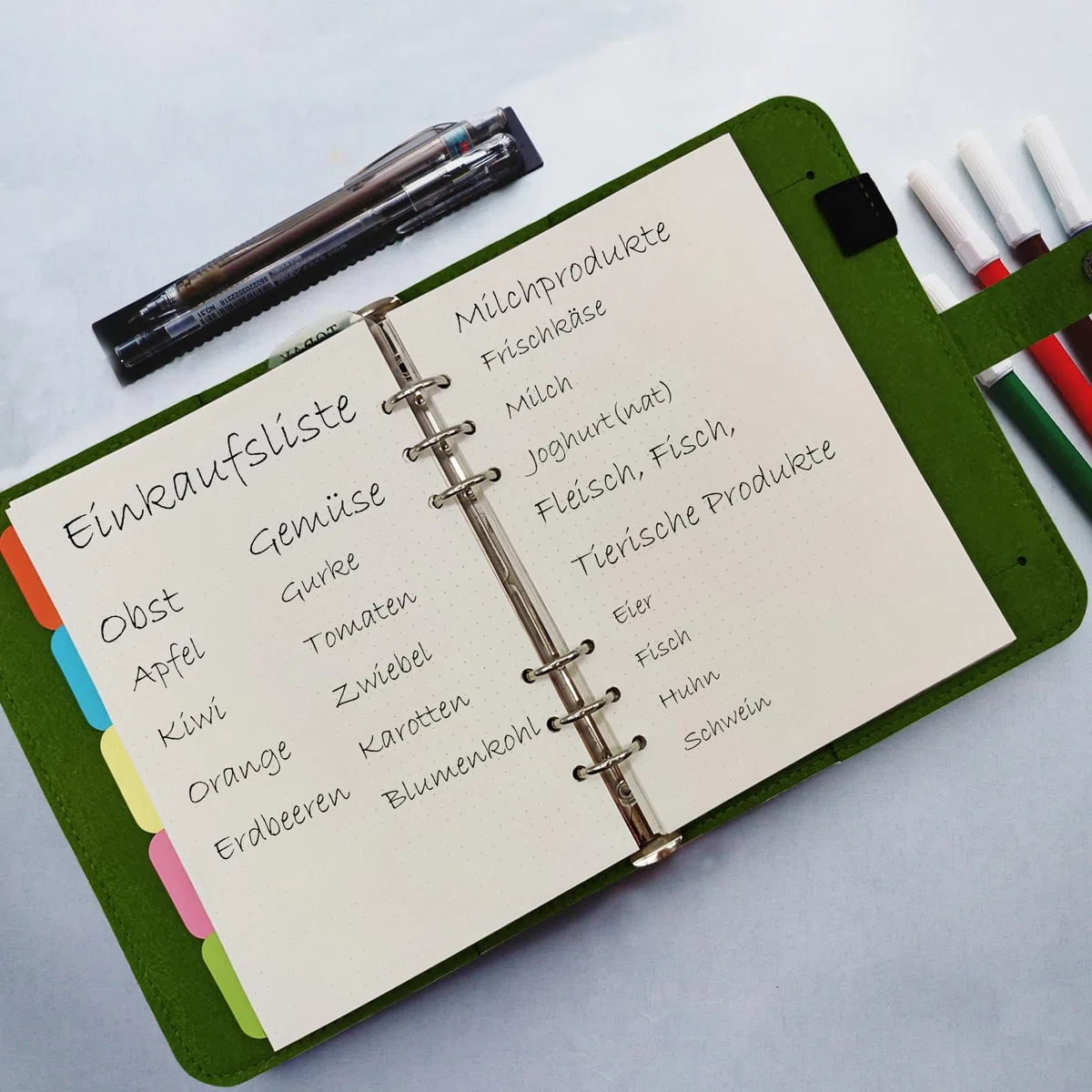 Raccoglitore ad anelli in feltro A5 A6 ricaricabile, raccoglitore A6 A5 con 90 fogli di carta a righe, raccoglitore ad anelli, diario, planner, calendario, organizer per lavoro, scuola, ricette