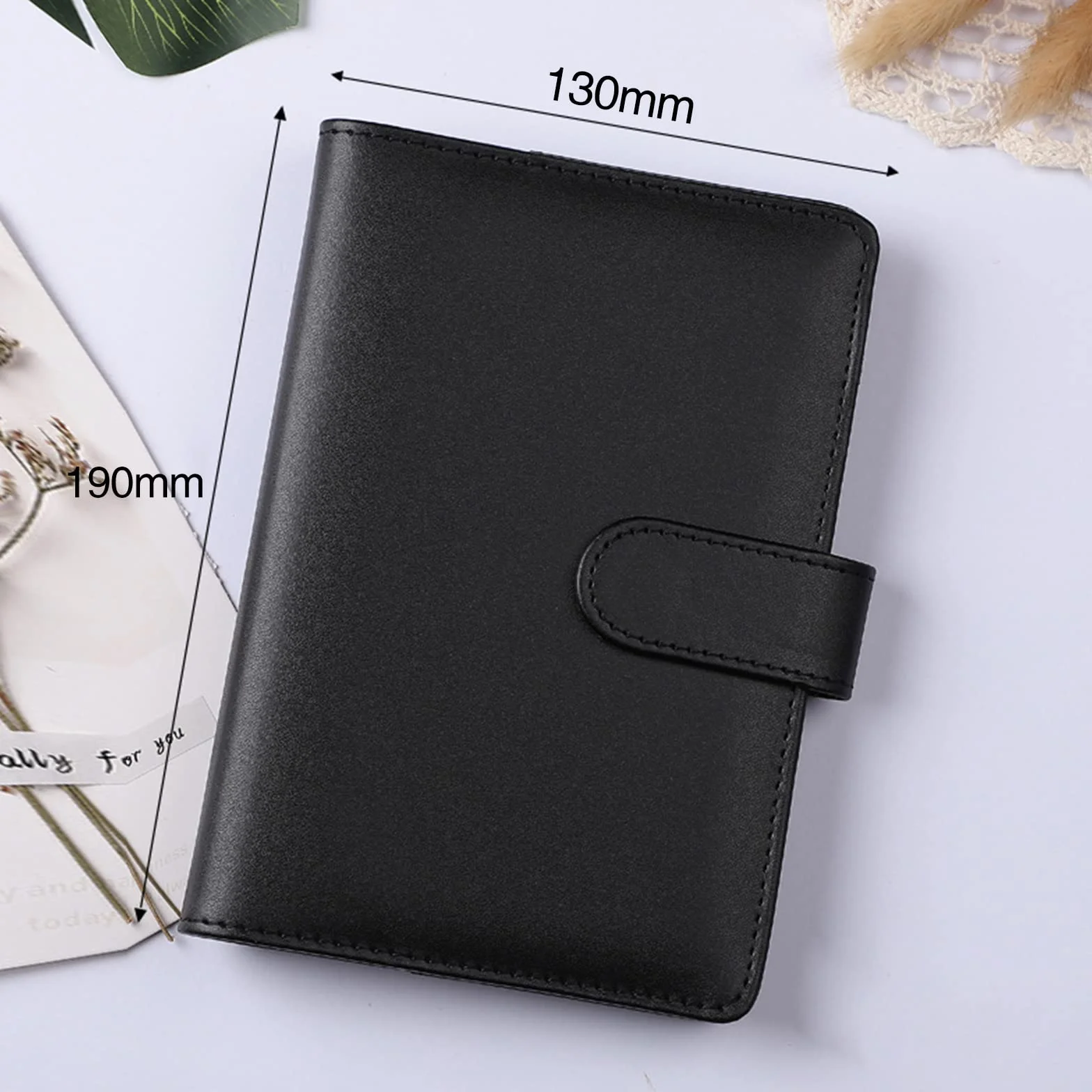 Raccoglitore Ad 6 Anelli, Raccoglitore Notebook A6, A6 Binder, Porta Documenti in Pelle PU, Adatto per Documenti, Casa, Ufficio, Scuola, Viaggi, Nero, 130 x 190mm