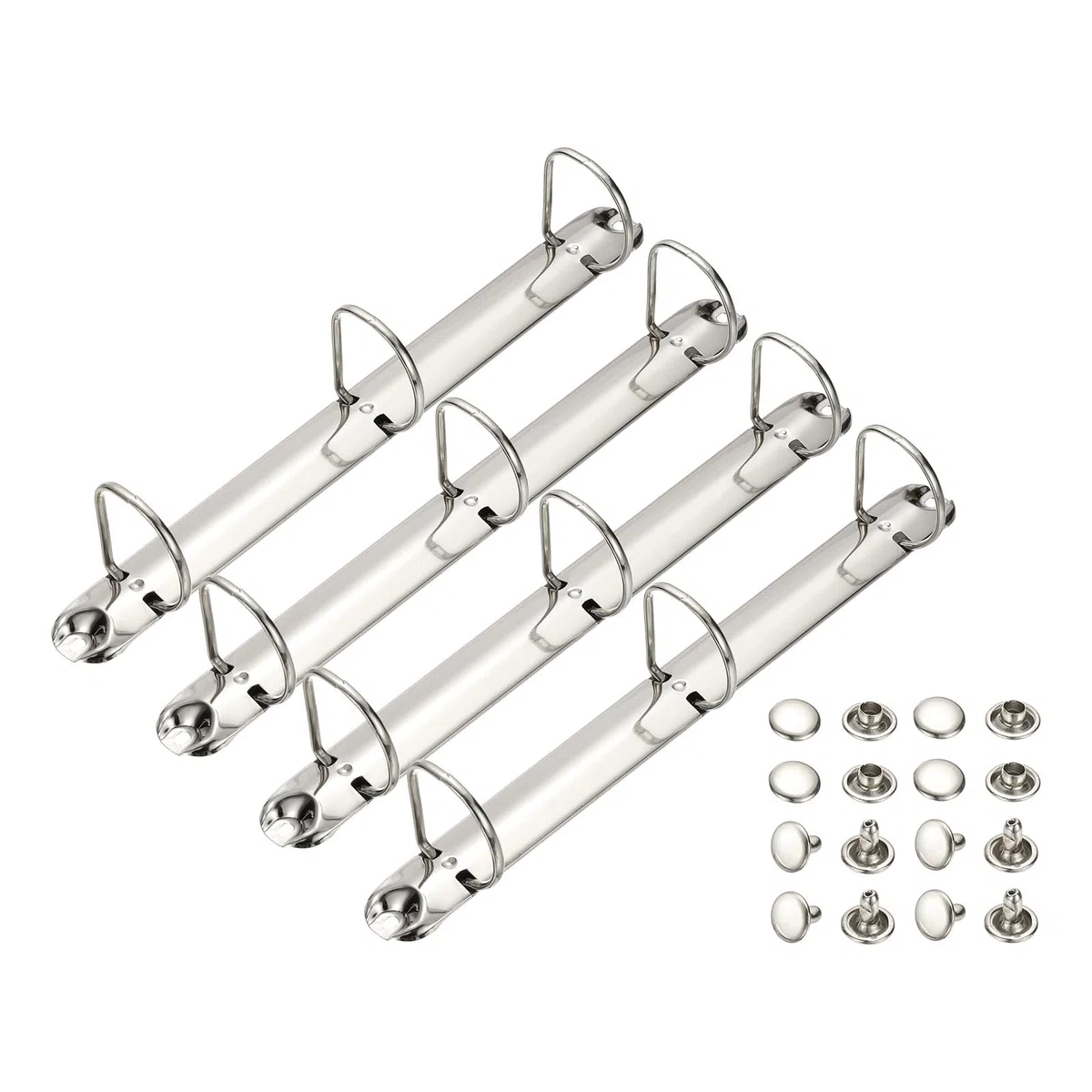 PATIKIL A4 Meccanismi Per Raccoglitori Anelli A 3 Fori, 4 Set 1.5" Anelli A D Sostituzione Spina Legatura Fogli Sciolti Per Organizzatori DIY Accessori Cartelle Archivio, 26mm Tono Argento